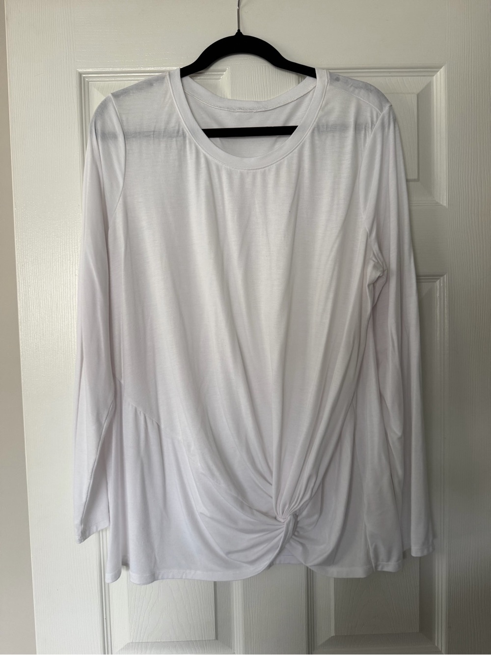 Xersion White Long-Sleeve Twist Front Tee